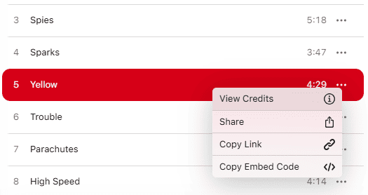Copy Apple Music song link on PC